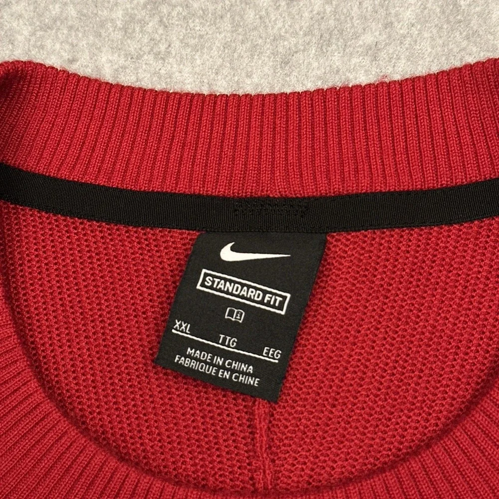 Nike Tiger Woods TW Collection Golf Sweater Mens XXL Red Wool Blend Crew CU9782‎